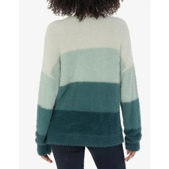 KUT From The Cloth Maisie Scoop Neck Sweater Fuzzy Colorblock Size XS KS24901 - Picture 2 of 7